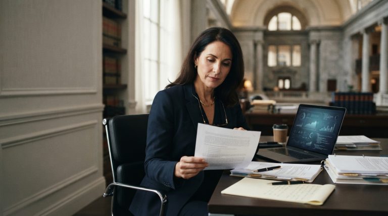 Attorney reviewing AI-generated court filings and legal citations in 2026