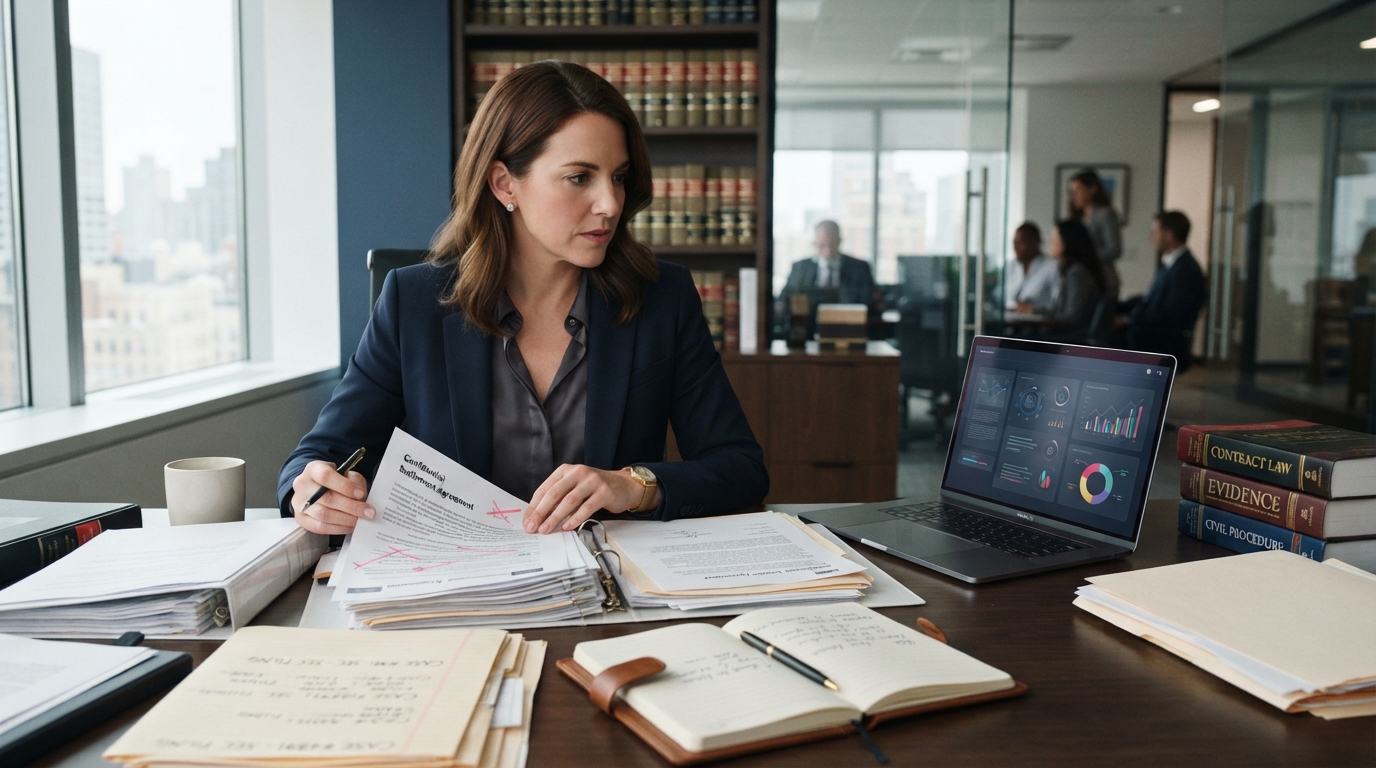 Attorney using AI for legal research, drafting and document review
