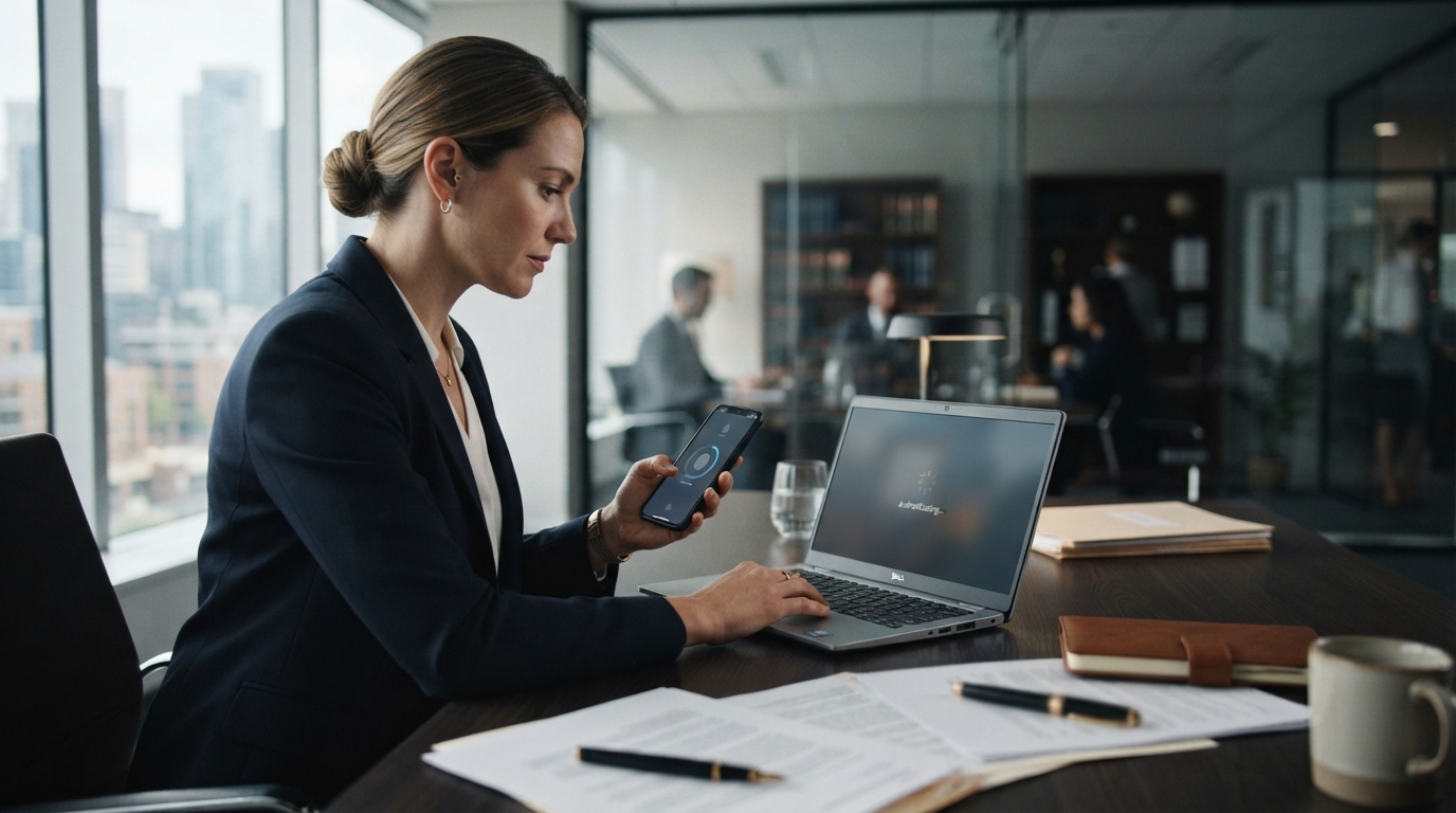 Attorney using multi-factor authentication to improve law firm cybersecurity