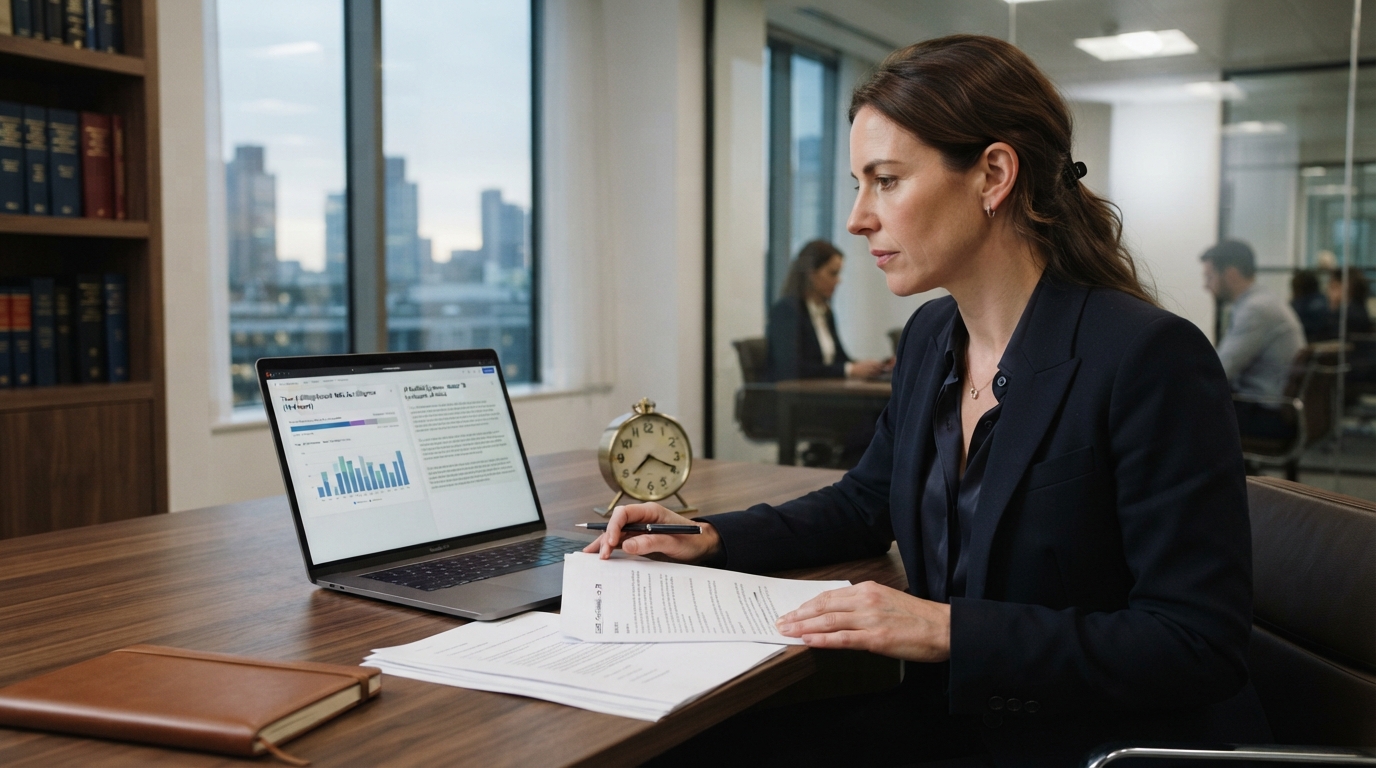 Client reviewing attorney fees and engagement agreement before hiring a lawyer